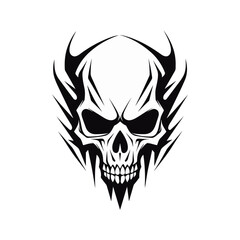 Artistic vector of a skull illustration. Suitable for tattoo, design, and logo.	
