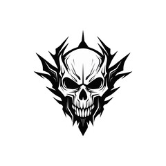 Artistic vector of a skull illustration. Suitable for tattoo, design, and logo.	