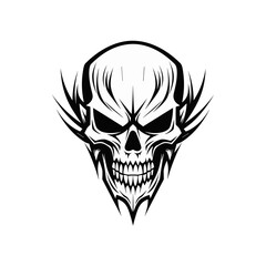 Artistic vector of a skull illustration. Suitable for tattoo, design, and logo.	