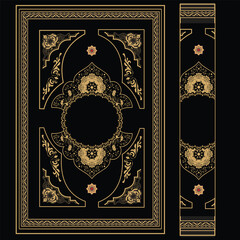Quran book cover design vector book 