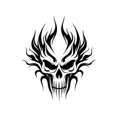 Artistic vector of a skull illustration. Suitable for tattoo, design, and logo.	