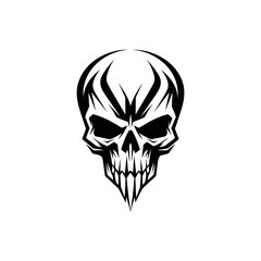 Artistic vector of a skull illustration. Suitable for tattoo, design, and logo.	