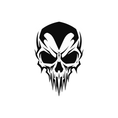 Artistic vector of a skull illustration. Suitable for tattoo, design, and logo.	