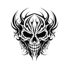 Artistic vector of a skull illustration. Suitable for tattoo, design, and logo.	