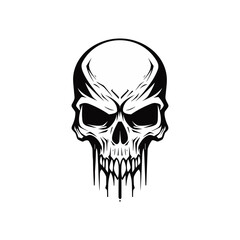 Artistic vector of a skull illustration. Suitable for tattoo, design, and logo.	