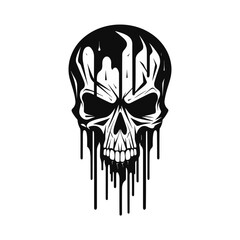 Artistic vector of a skull illustration. Suitable for tattoo, design, and logo.	