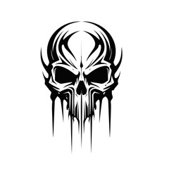 Artistic vector of a skull illustration. Suitable for tattoo, design, and logo.	