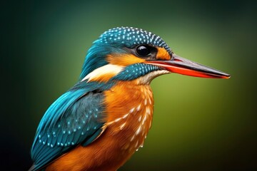 Kingfisher sitting on the tree branch.