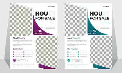 abstract geometric background, professional business real-estate flyer template design, creative business marketing flyer design, brochure design, a4 corporate real-estate company flyer template 