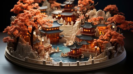 Chinese New Year Concept Isometric Style , Happy New Year Background, Hd Background