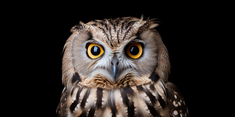 Photo In The Owl Studio On A Smooth Colored Background Created Using Artificial Intelligence