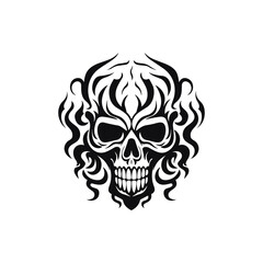 Artistic vector of a skull illustration. Suitable for tattoo, design, and logo.