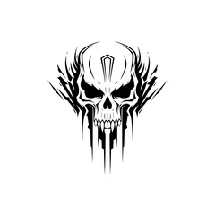 Artistic vector of a skull illustration. Suitable for tattoo, design, and logo.
