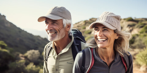 Obraz premium man and woman walking carefully along