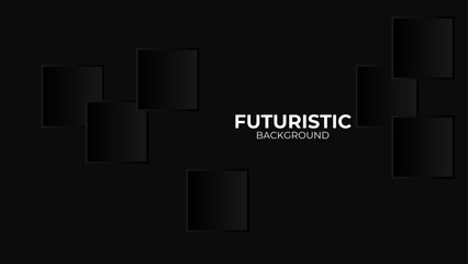 Modern Dark futuristic geometric background. Futuristic hi-technology concept. Horizontal banner template. Suit for cover, banner, brochure, corporate, poster, presentation, website