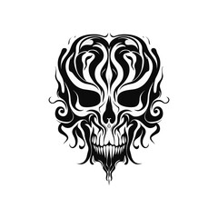 Artistic vector of a skull illustration. Suitable for tattoo, design, and logo.