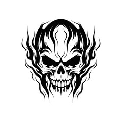 Artistic vector of a skull illustration. Suitable for tattoo, design, and logo.