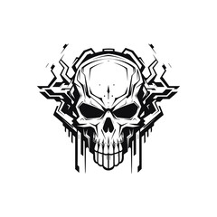 Artistic vector of a skull illustration. Suitable for tattoo, design, and logo.