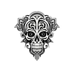 Artistic vector of a skull illustration. Suitable for tattoo, design, and logo.