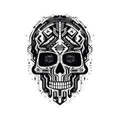 Artistic vector of a skull illustration. Suitable for tattoo, design, and logo.