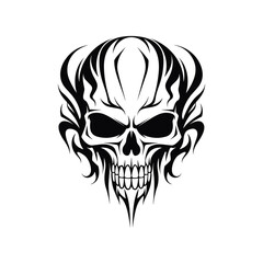 Artistic vector of a skull illustration. Suitable for tattoo, design, and logo.