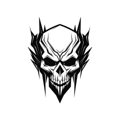 Artistic vector of a skull illustration. Suitable for tattoo, design, and logo.