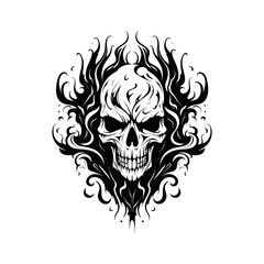 Artistic vector of a skull illustration. Suitable for tattoo, design, and logo.