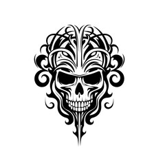 Artistic vector of a skull illustration. Suitable for tattoo, design, and logo.