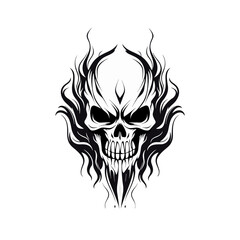 Artistic vector of a skull illustration. Suitable for tattoo, design, and logo.