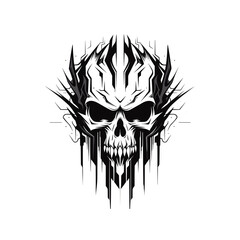 Obraz premium Artistic vector of a skull illustration. Suitable for tattoo, design, and logo.