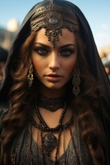 Beautiful Persian Arab women in heavy makeup.