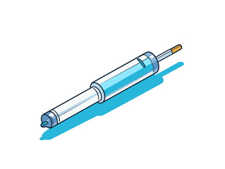 Doodle Simple syringe, cartoon sticker, sketch, vector, Illustration, minimalistic