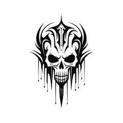 Artistic vector of a skull illustration. Suitable for tattoo, design, and logo.