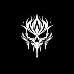 Artistic vector of a skull illustration. Suitable for tattoo, design, and logo.