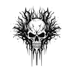 Artistic vector of a skull illustration. Suitable for tattoo, design, and logo.