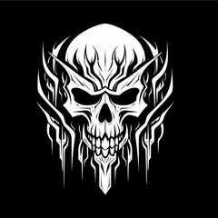 Artistic vector of a skull illustration. Suitable for tattoo, design, and logo.