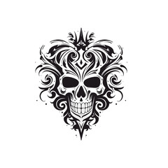 Artistic vector of a skull illustration. Suitable for tattoo, design, and logo.