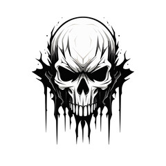 Artistic vector of a skull illustration. Suitable for tattoo, design, and logo.