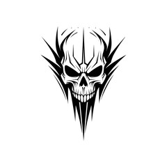 Artistic vector of a skull illustration. Suitable for tattoo, design, and logo.