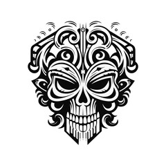 Artistic vector of a skull illustration. Suitable for tattoo, design, and logo.