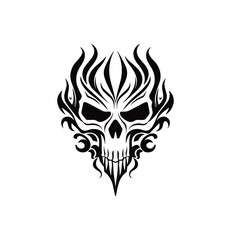 Artistic vector of a skull illustration. Suitable for tattoo, design, and logo.