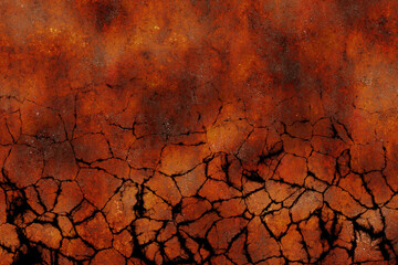 abstract grunge brown and red backdrop with cracks