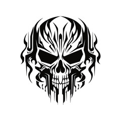 Artistic vector of a skull illustration. Suitable for tattoo, design, and logo.