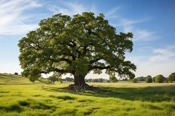 Fototapeta premium a large tree in a field