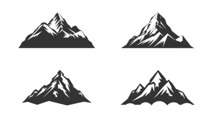 Foto op Plexiglas Mountain silhouette set. Vector illustration © Татьяна Петрова