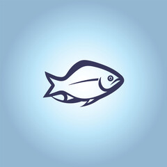 Fish symbol outline illustration vector