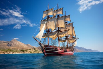 a large ship in the water - Powered by Adobe