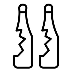 Broken Bottle Icon Style