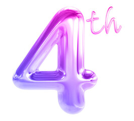 4 th anniversary - gradient number anniversary