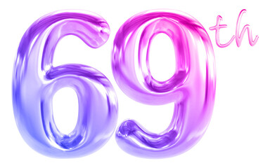 69 th anniversary - gradient number anniversary